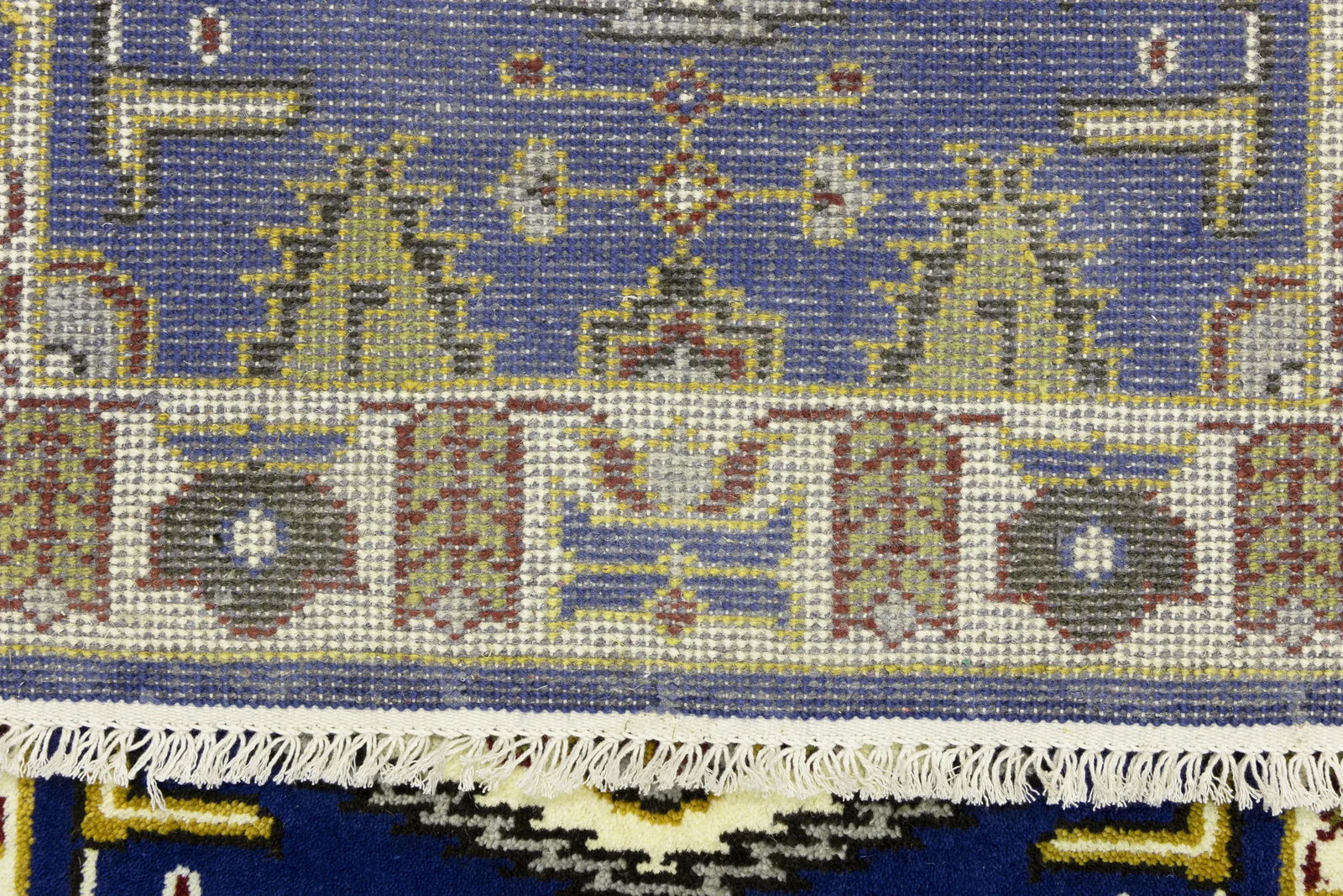 Navy Blue Geometric 3X8 Kazak Oriental Runner Rug - 17