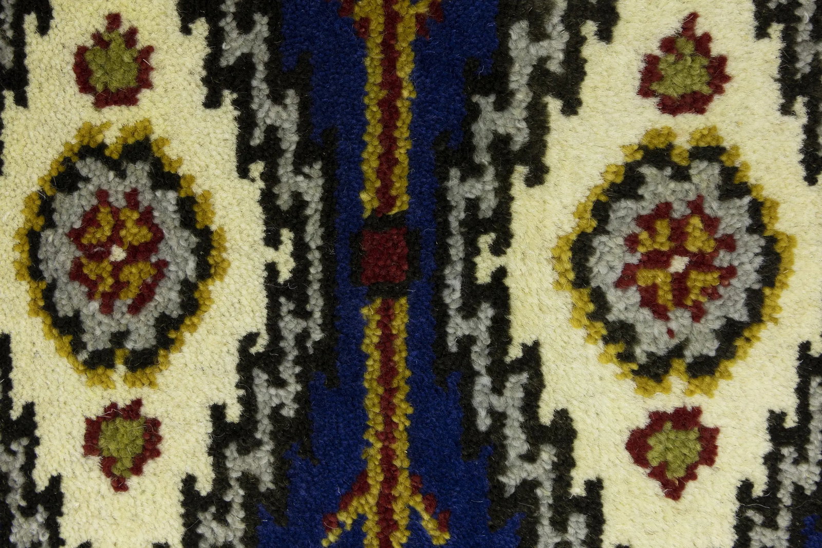 Navy Blue Geometric 3X8 Kazak Oriental Runner Rug - 9