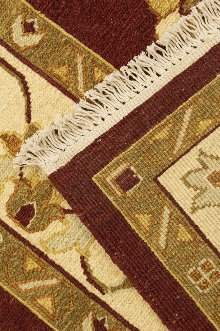 Wine Red Floral 6'7X9'6 Sumak Oriental Rug - 18
