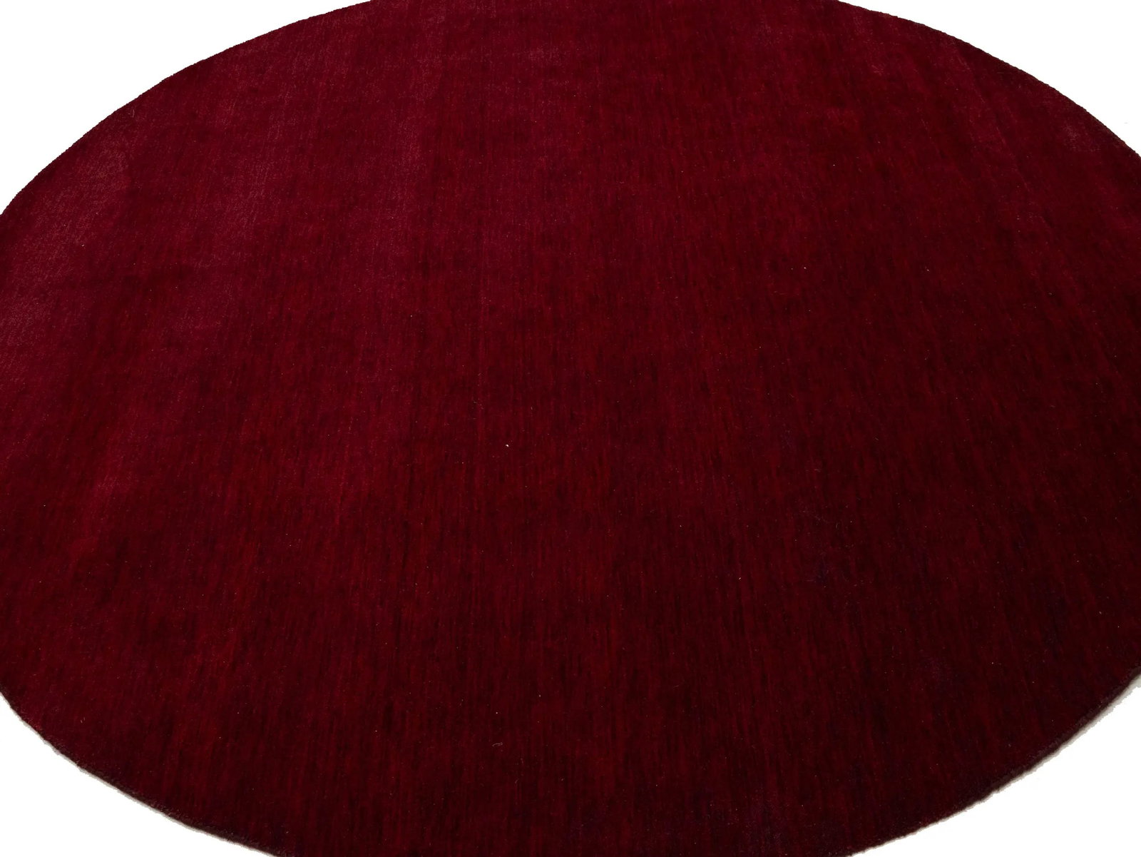 Maroon Red Modern Solid 8X8 Gabbeh Oriental Round Rug - 10