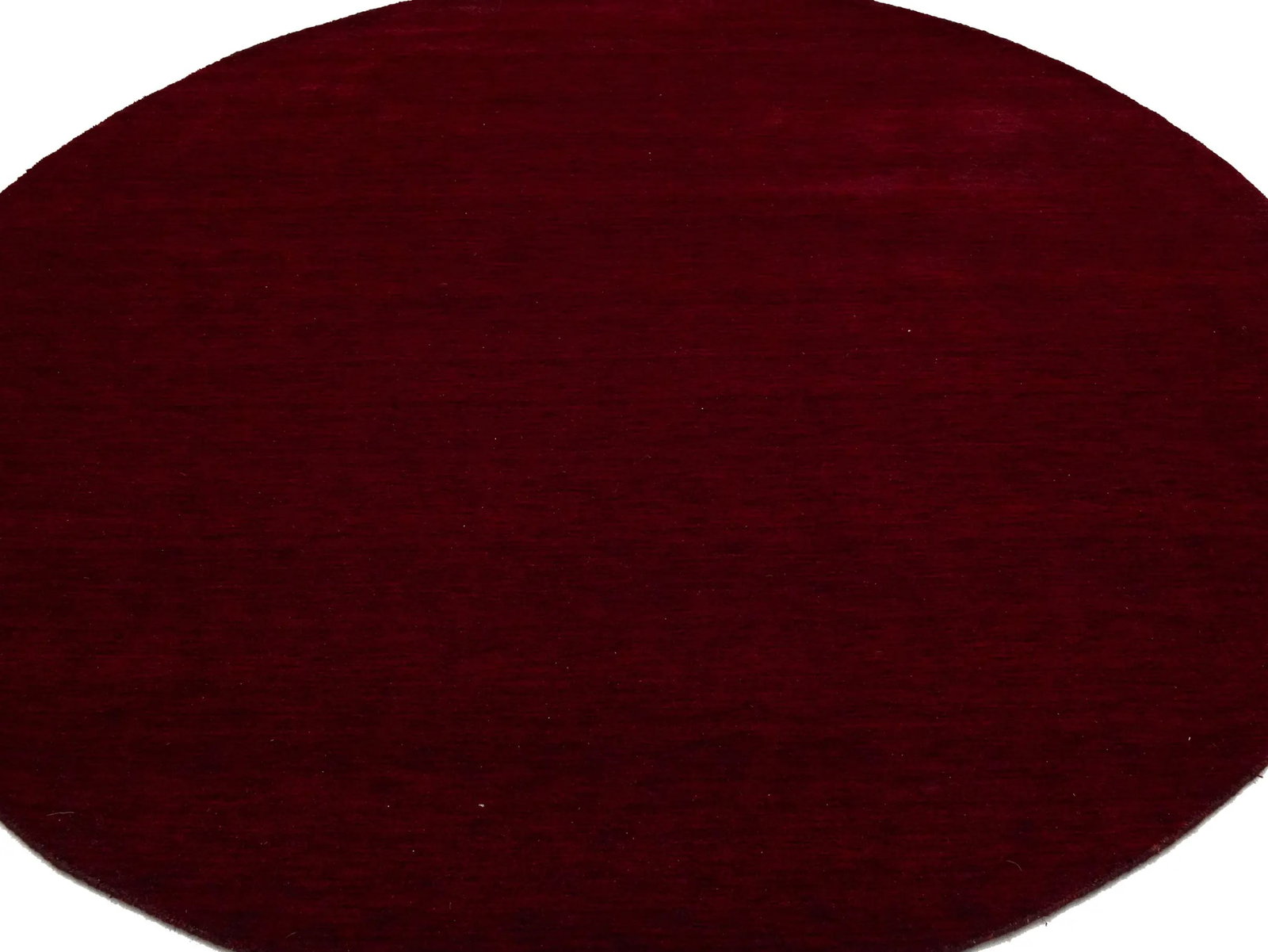 Maroon Red Modern Solid 8X8 Gabbeh Oriental Round Rug - 11