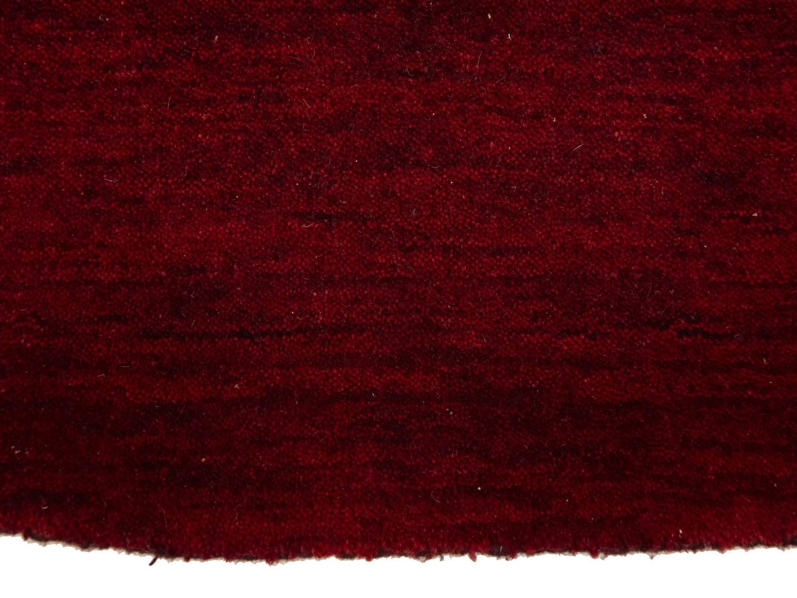 Maroon Red Modern Solid 8X8 Gabbeh Oriental Round Rug - 12