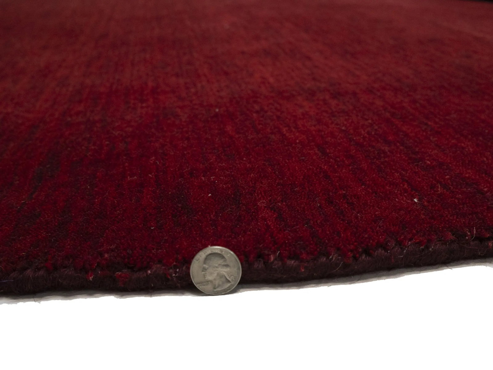 Maroon Red Modern Solid 8X8 Gabbeh Oriental Round Rug - 13