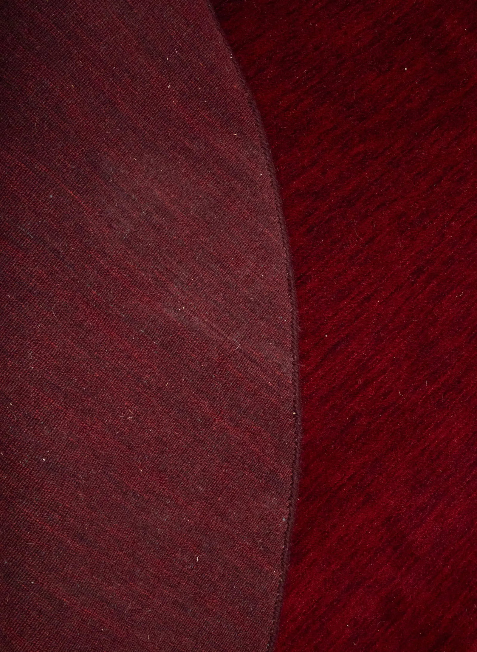 Maroon Red Modern Solid 8X8 Gabbeh Oriental Round Rug - 14