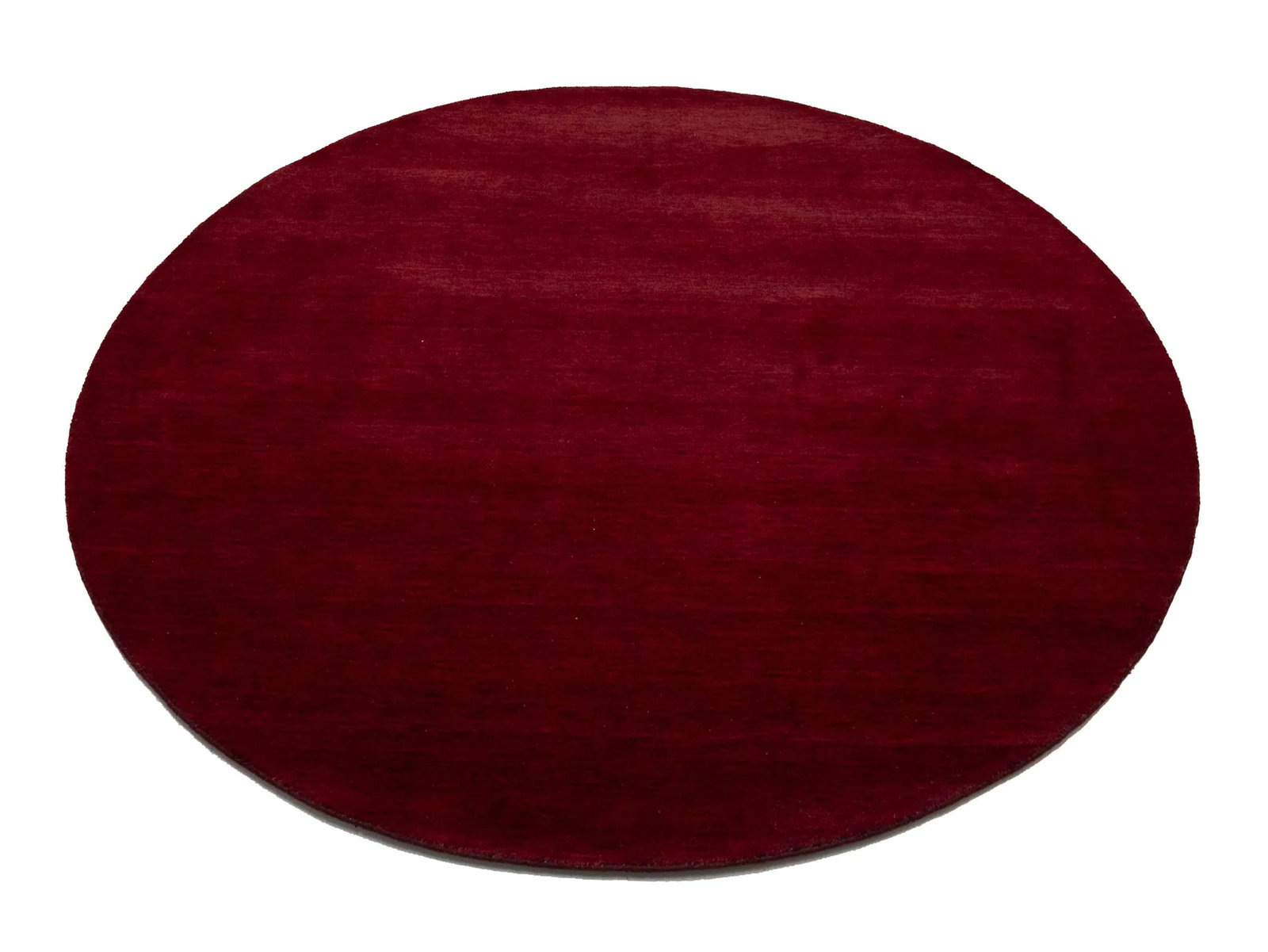 Maroon Red Modern Solid 8X8 Gabbeh Oriental Round Rug - 3