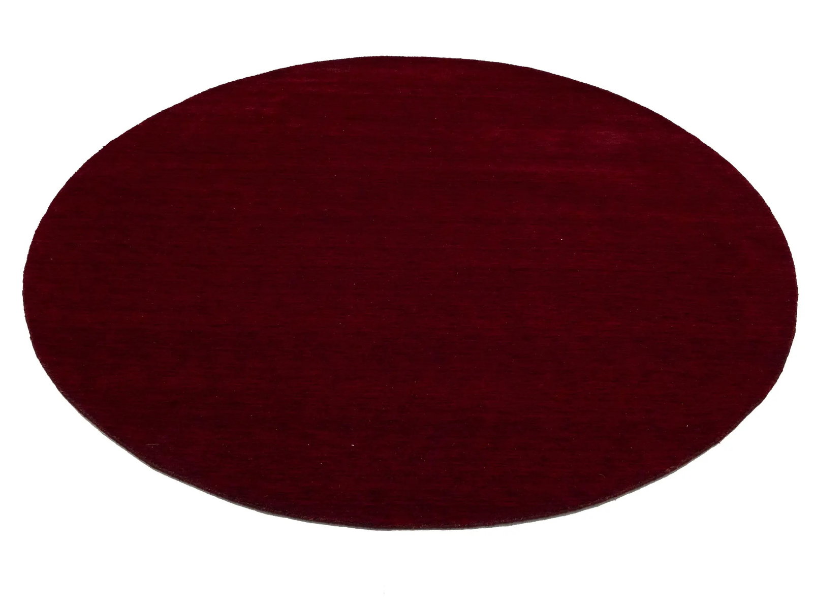 Maroon Red Modern Solid 8X8 Gabbeh Oriental Round Rug - 4