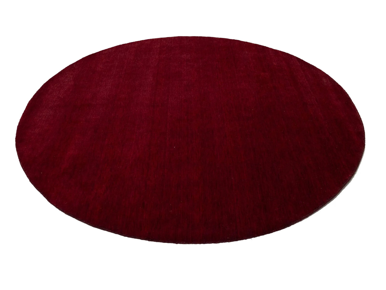 Maroon Red Modern Solid 8X8 Gabbeh Oriental Round Rug - 5