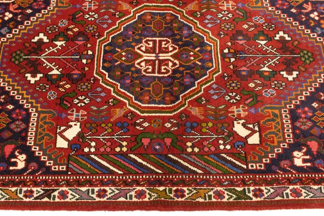Red Tribal 3X5 Shiraz Persian Rug - 10