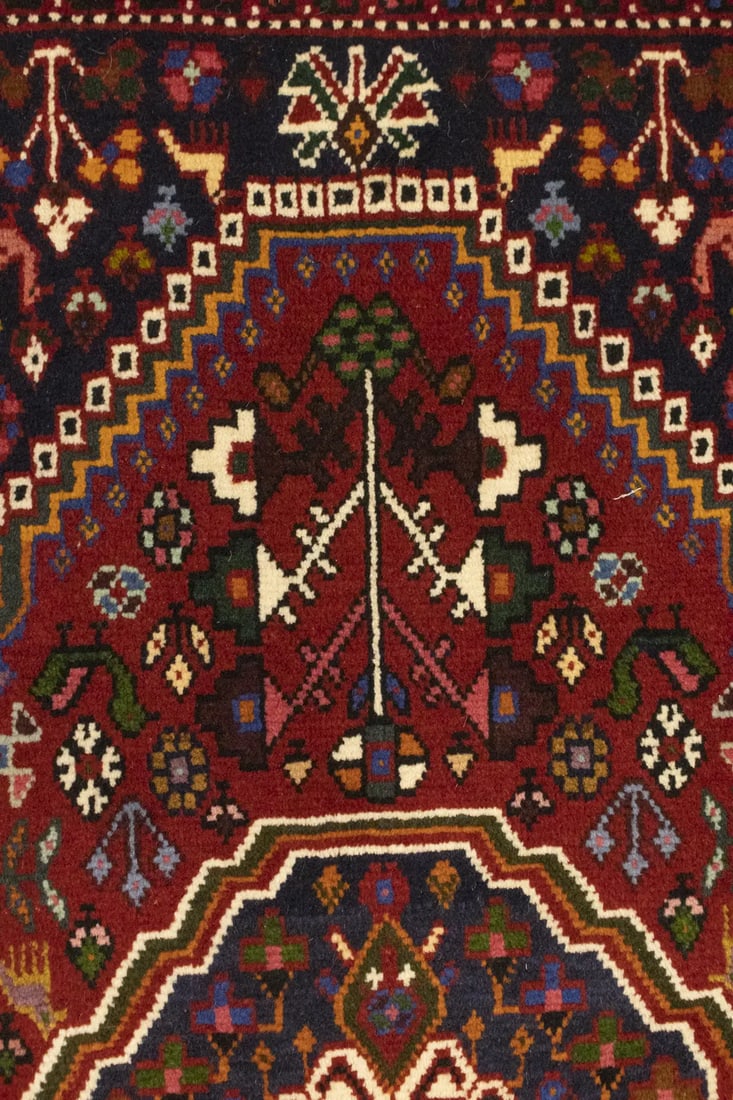 Red Tribal 3X5 Shiraz Persian Rug - 12