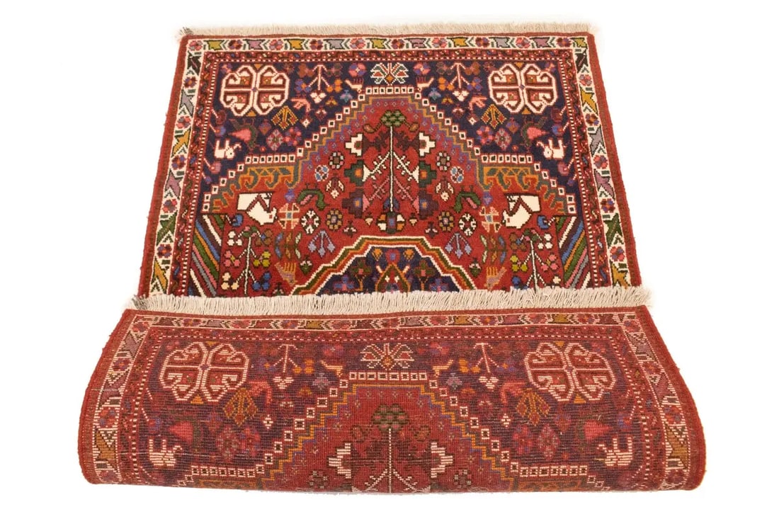 Red Tribal 3X5 Shiraz Persian Rug - 16