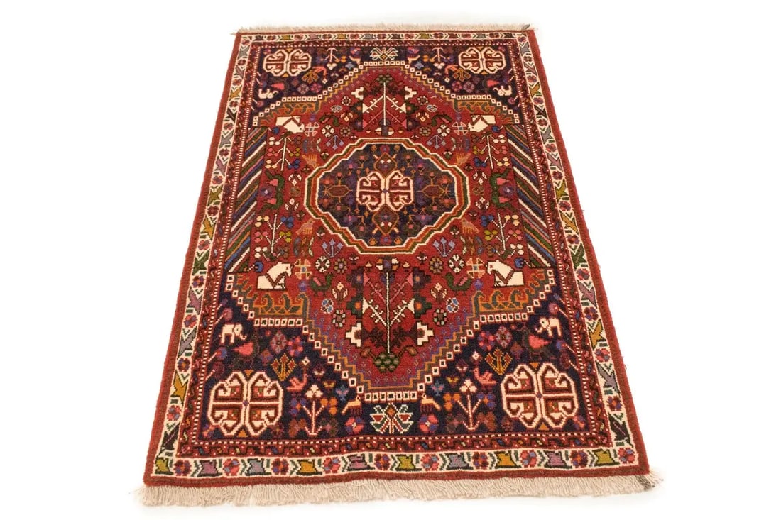 Red Tribal 3X5 Shiraz Persian Rug - 3