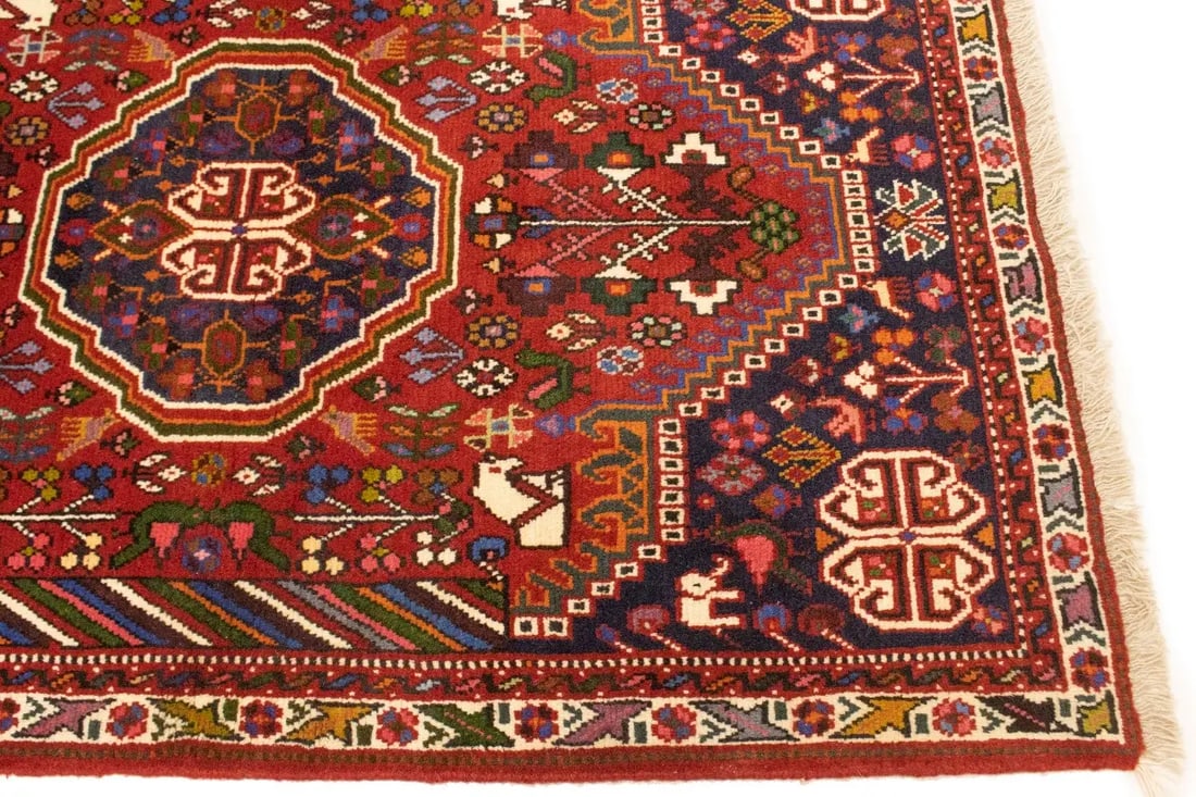 Red Tribal 3X5 Shiraz Persian Rug - 8