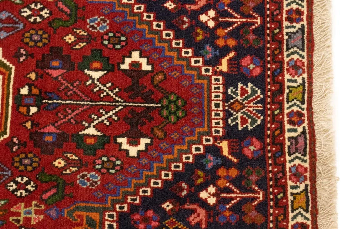 Red Tribal 3X5 Shiraz Persian Rug - 9