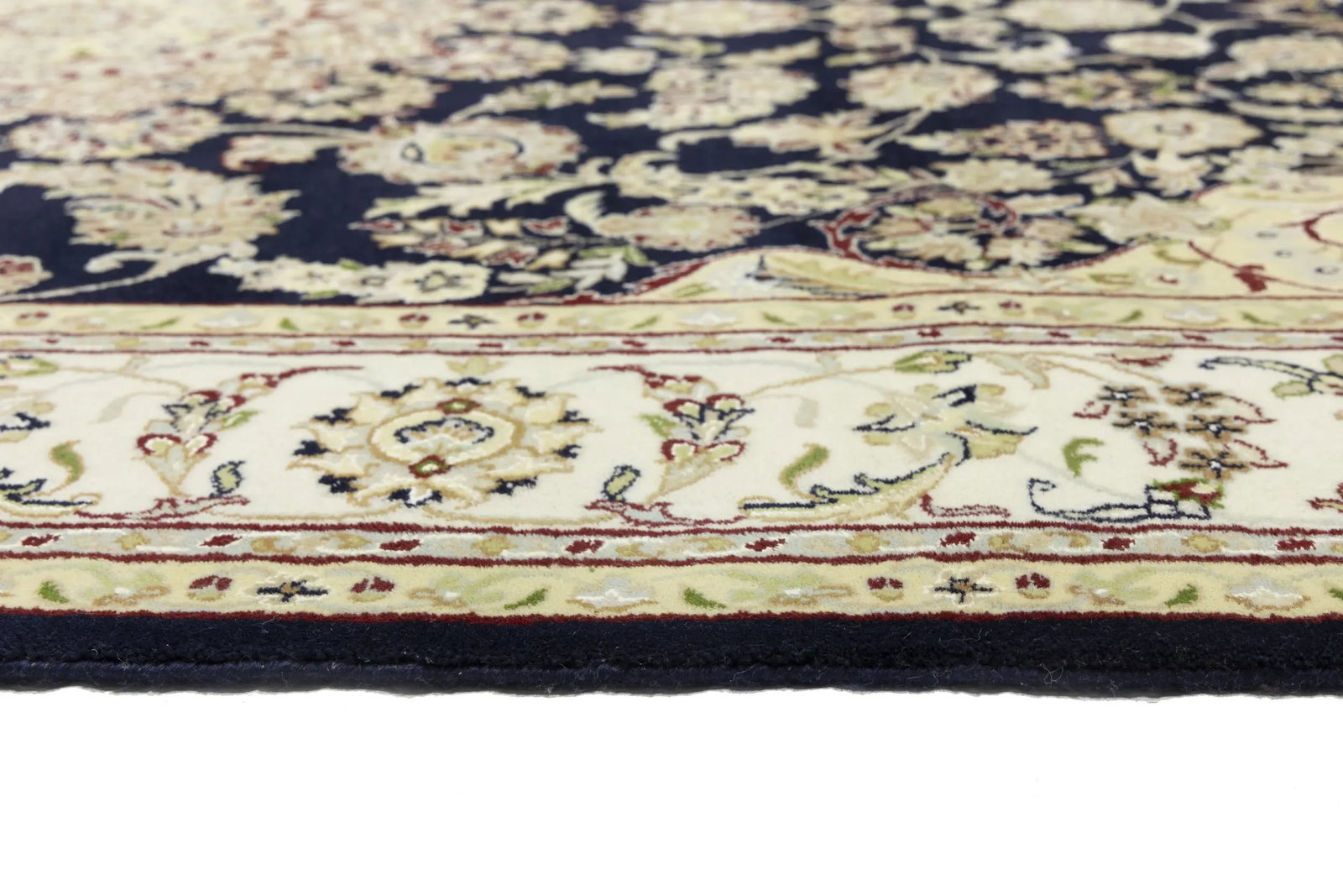 Cream Floral 7X10 Indo-Nain Oriental Rug - 16