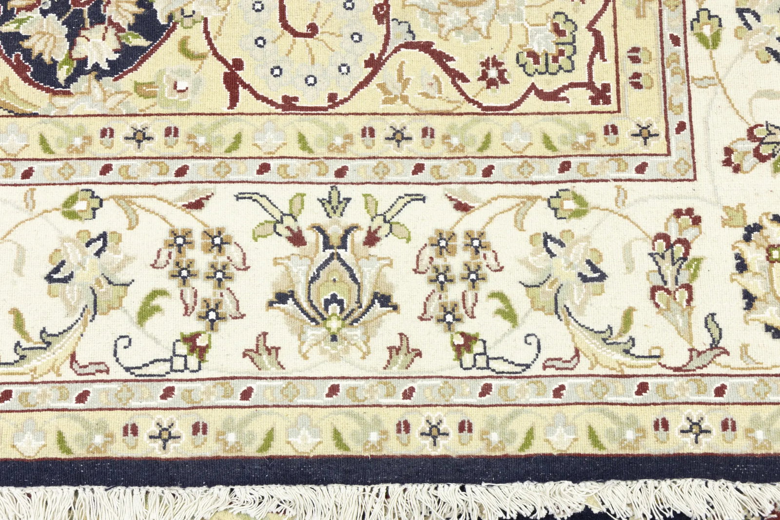 Cream Floral 7X10 Indo-Nain Oriental Rug - 19