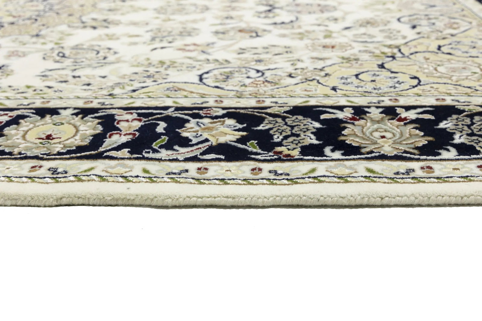 Cream Floral 6X9 Indo-Nain Oriental Rug - 16