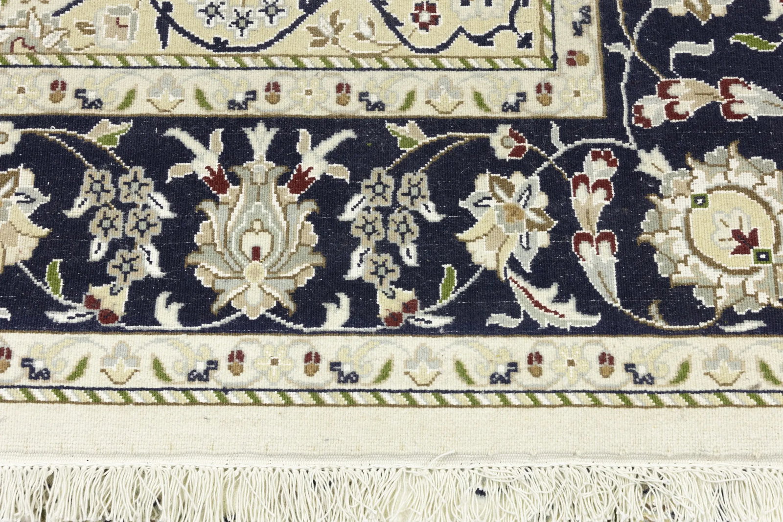 Cream Floral 6X9 Indo-Nain Oriental Rug - 20