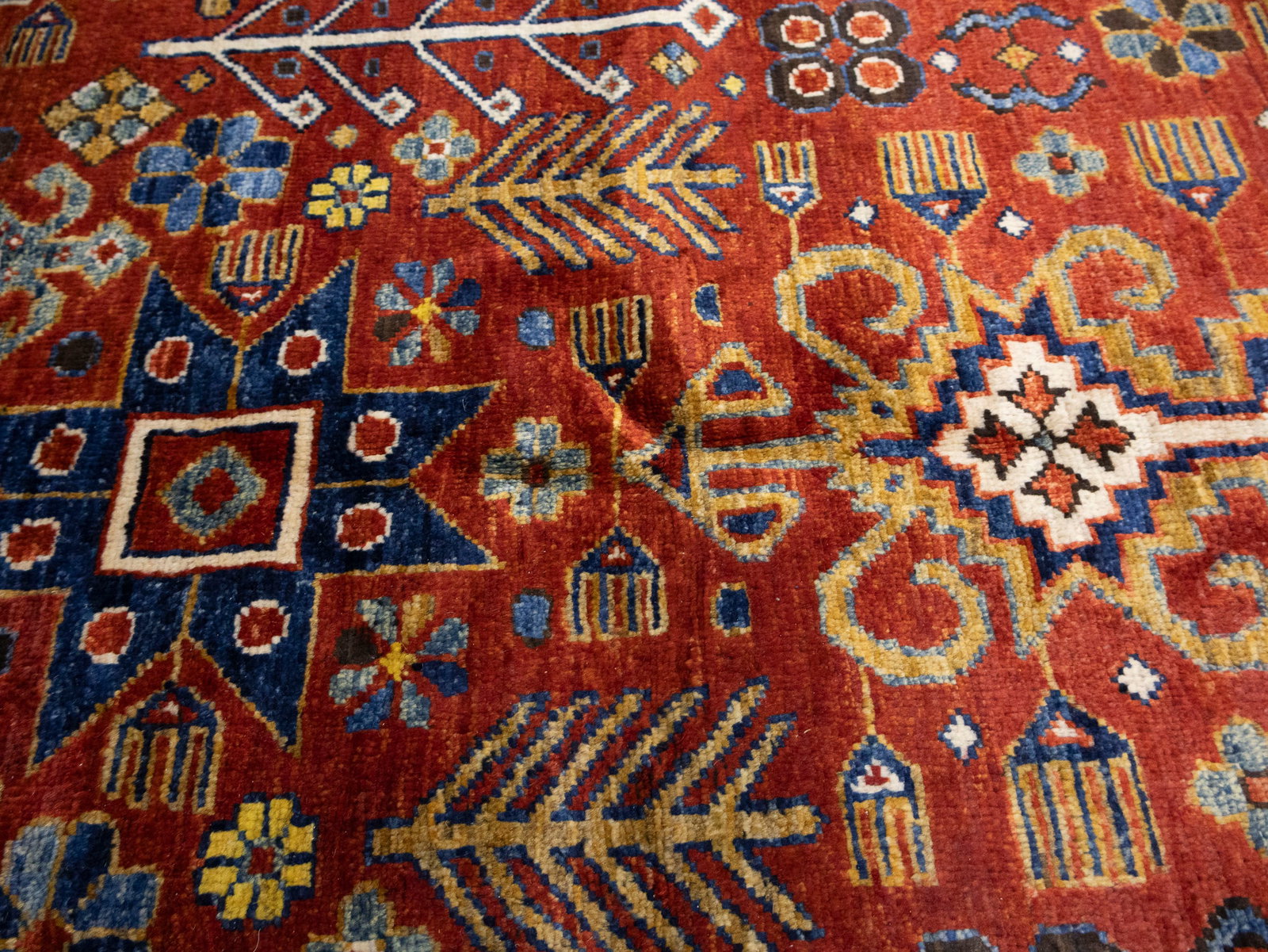 Rusty Red Geometric Tribal 6X9 Afghan Herati Oriental Rug - 10