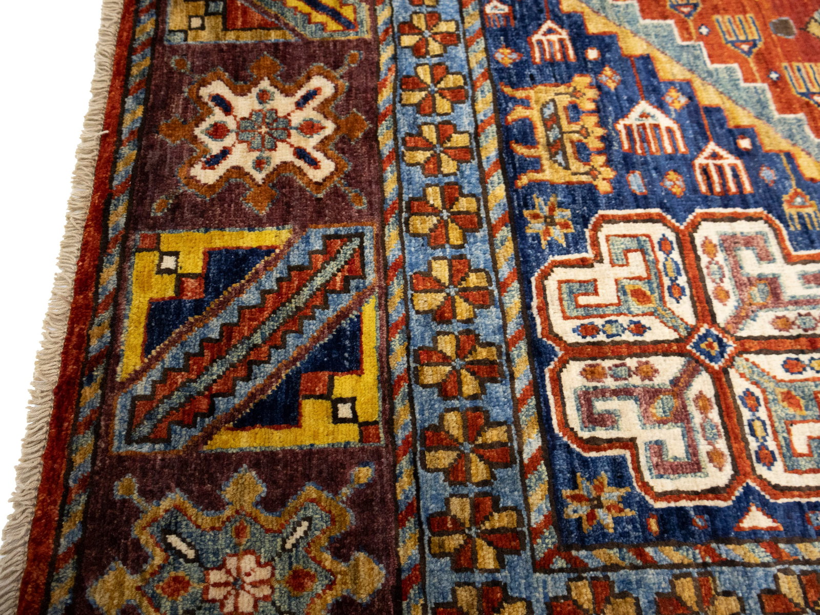 Rusty Red Geometric Tribal 6X9 Afghan Herati Oriental Rug - 13