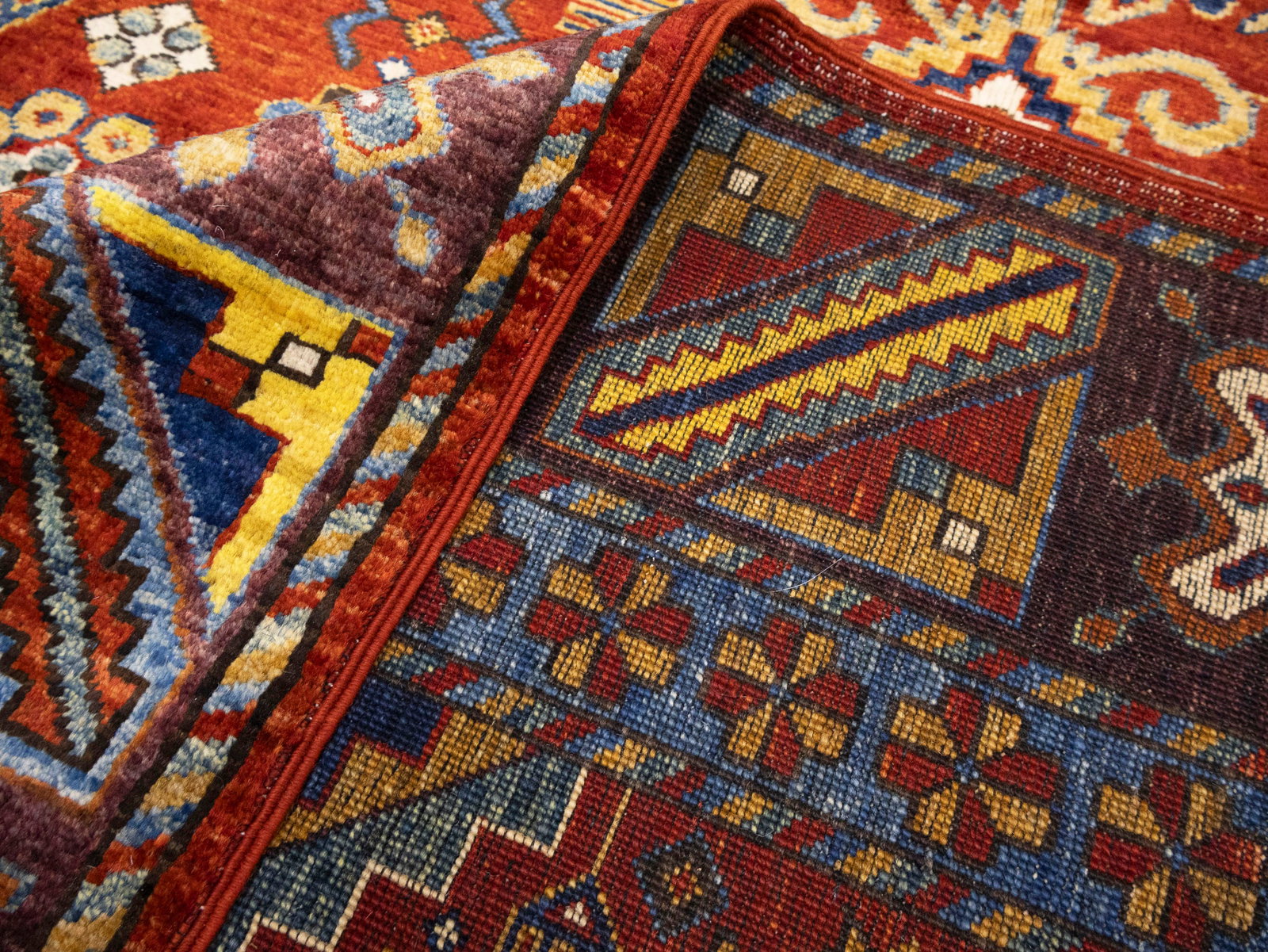 Rusty Red Geometric Tribal 6X9 Afghan Herati Oriental Rug - 17
