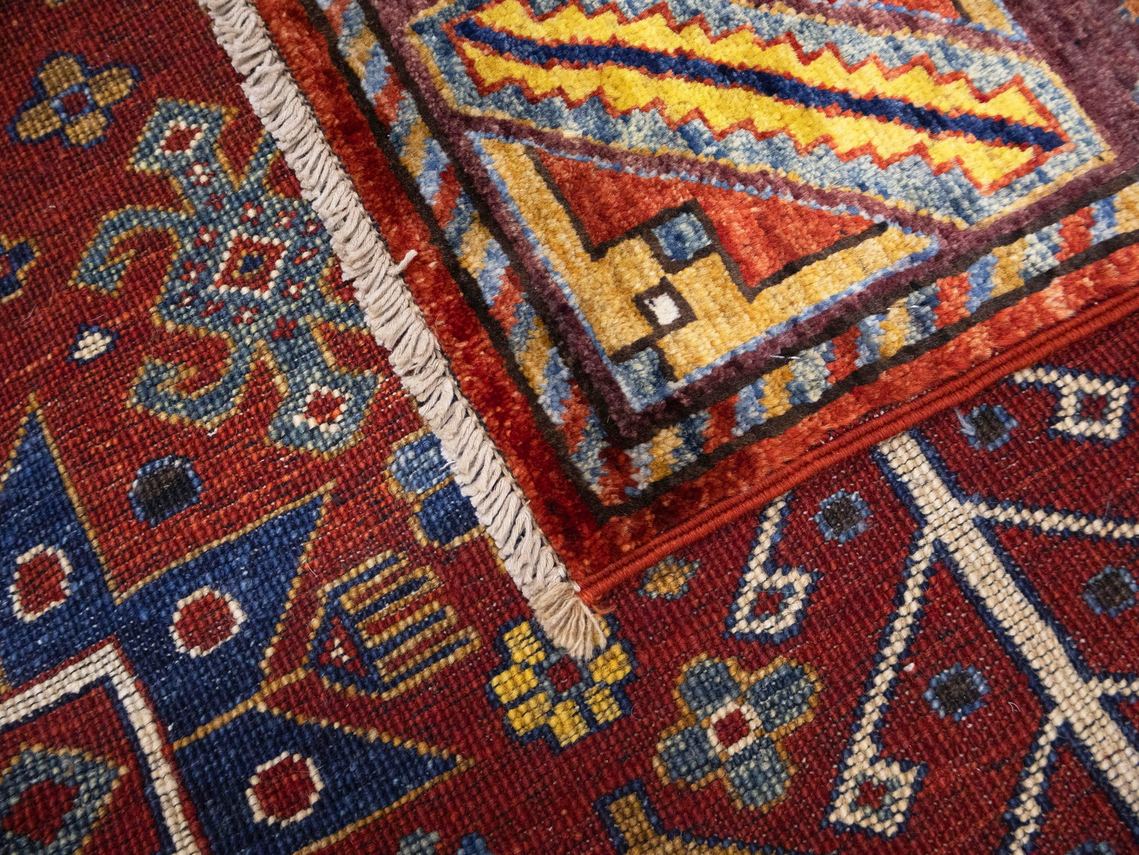 Rusty Red Geometric Tribal 6X9 Afghan Herati Oriental Rug - 18