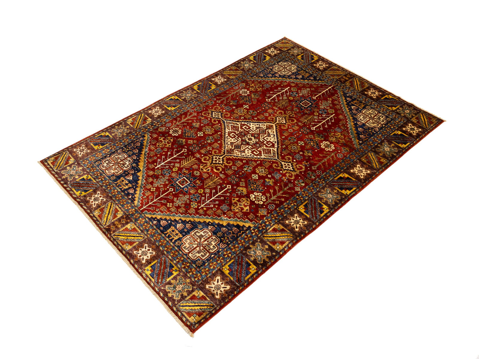 Rusty Red Geometric Tribal 6X9 Afghan Herati Oriental Rug - 3