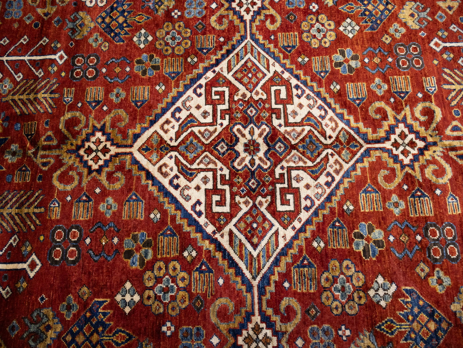 Rusty Red Geometric Tribal 6X9 Afghan Herati Oriental Rug - 6