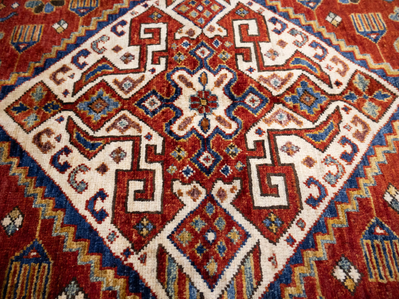 Rusty Red Geometric Tribal 6X9 Afghan Herati Oriental Rug - 7