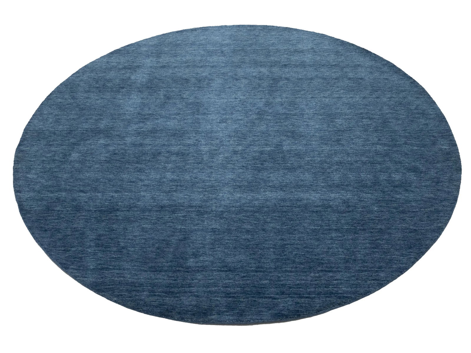Steel Blue Modern Solid 6X6 Gabbeh Oriental Round Rug - 3