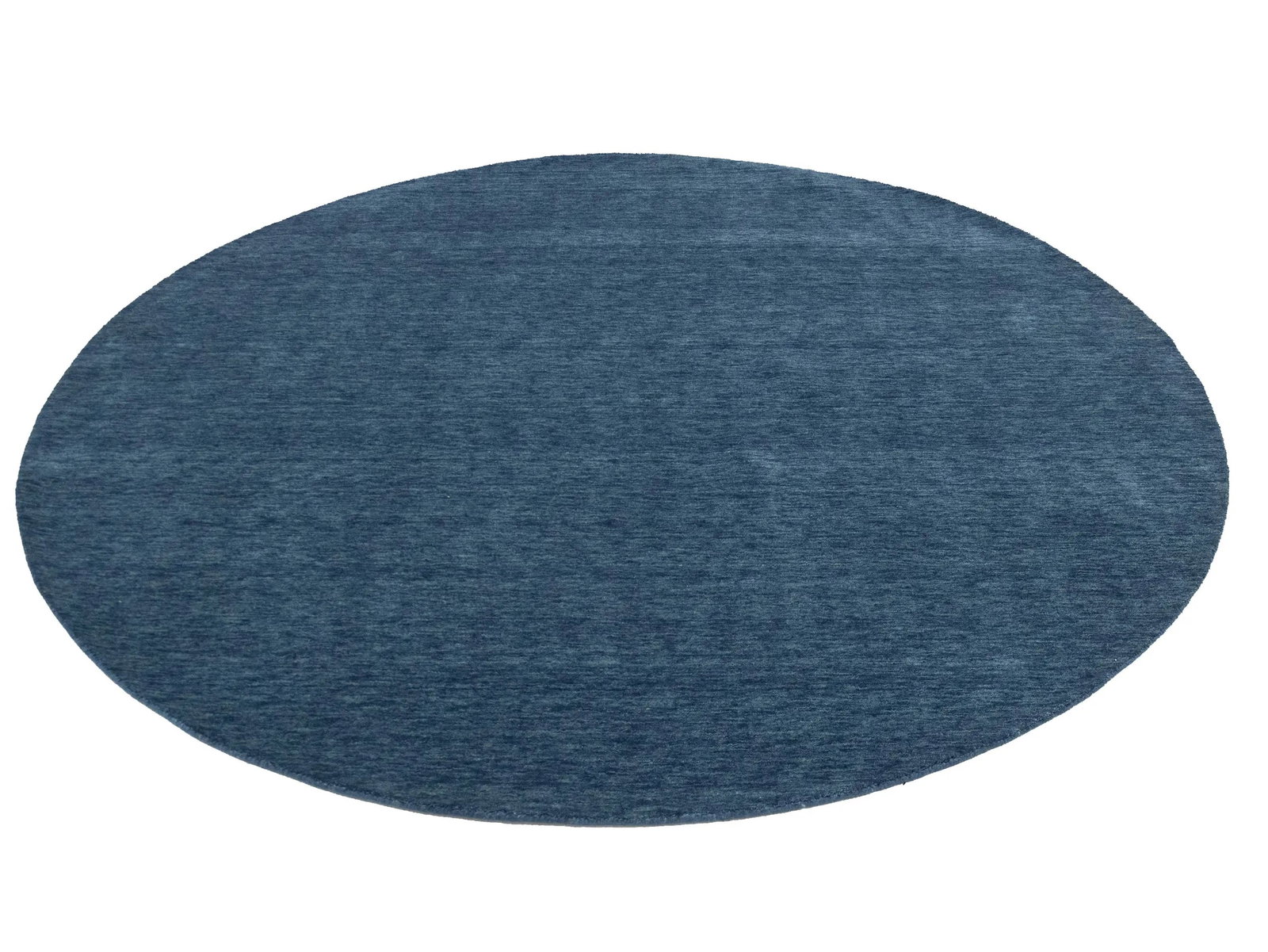 Steel Blue Modern Solid 6X6 Gabbeh Oriental Round Rug - 4