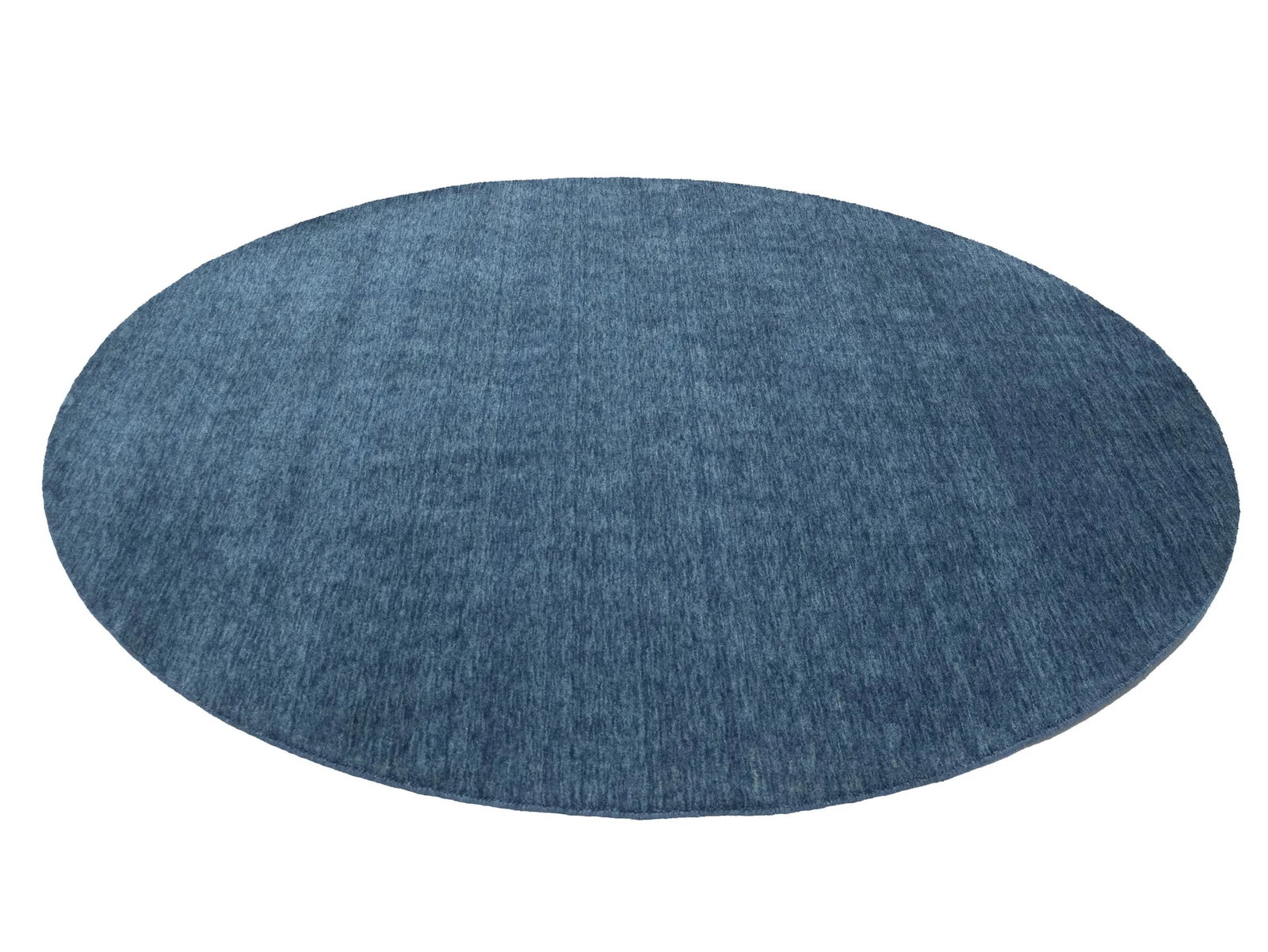 Steel Blue Modern Solid 6X6 Gabbeh Oriental Round Rug - 5