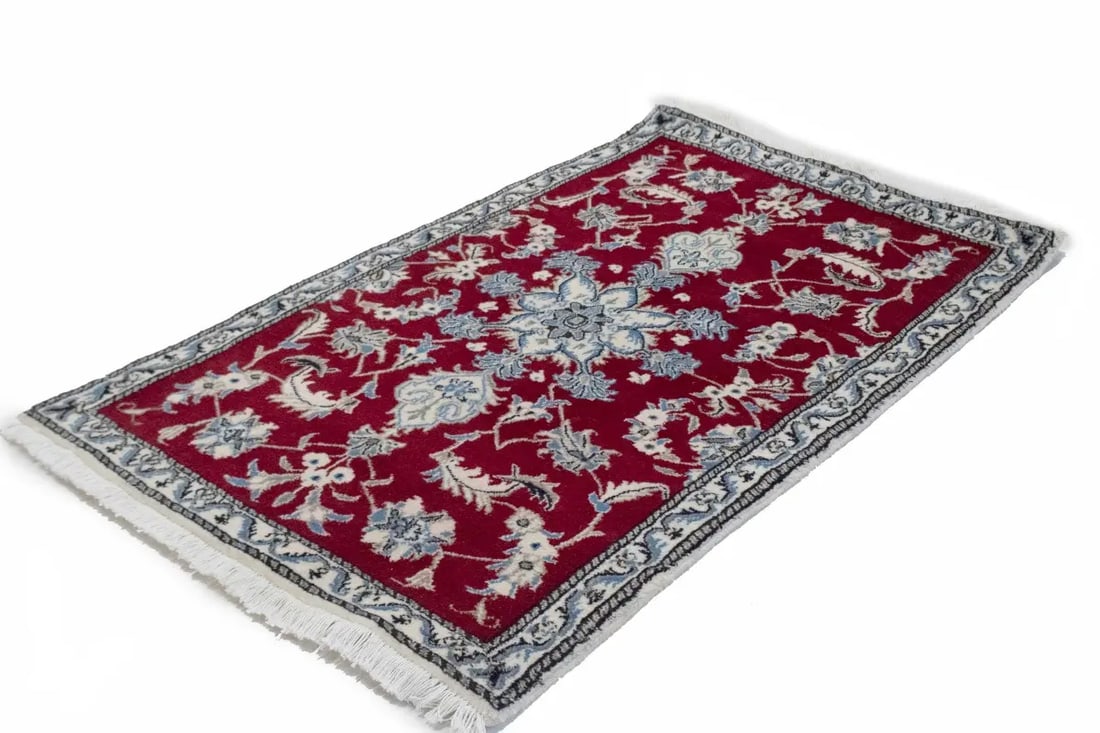Red Classic 3X5 Nain Kashmar Persian Rug - 12