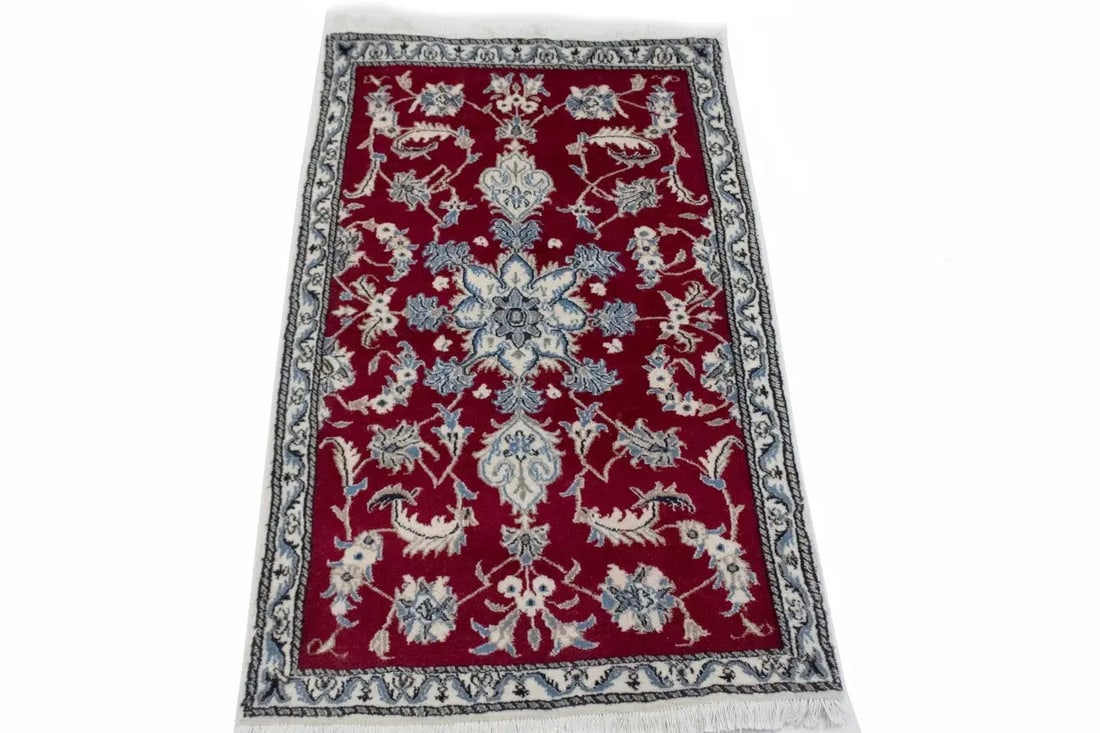 Red Classic 3X5 Nain Kashmar Persian Rug - 13