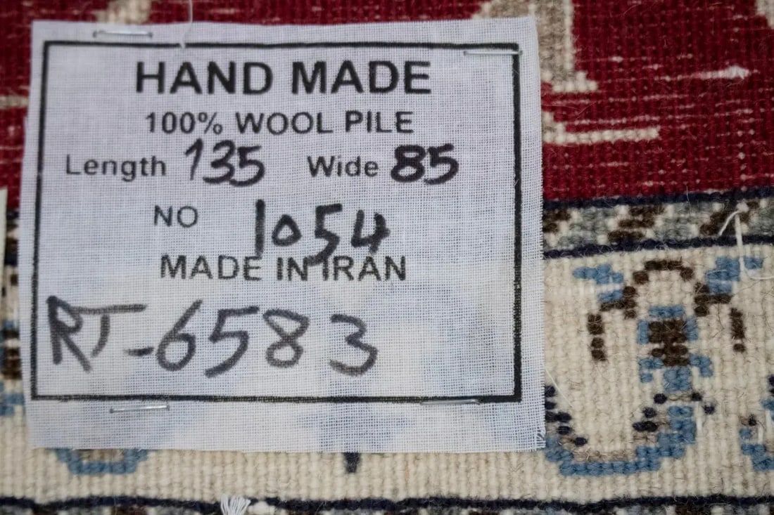 Red Classic 3X5 Nain Kashmar Persian Rug - 16