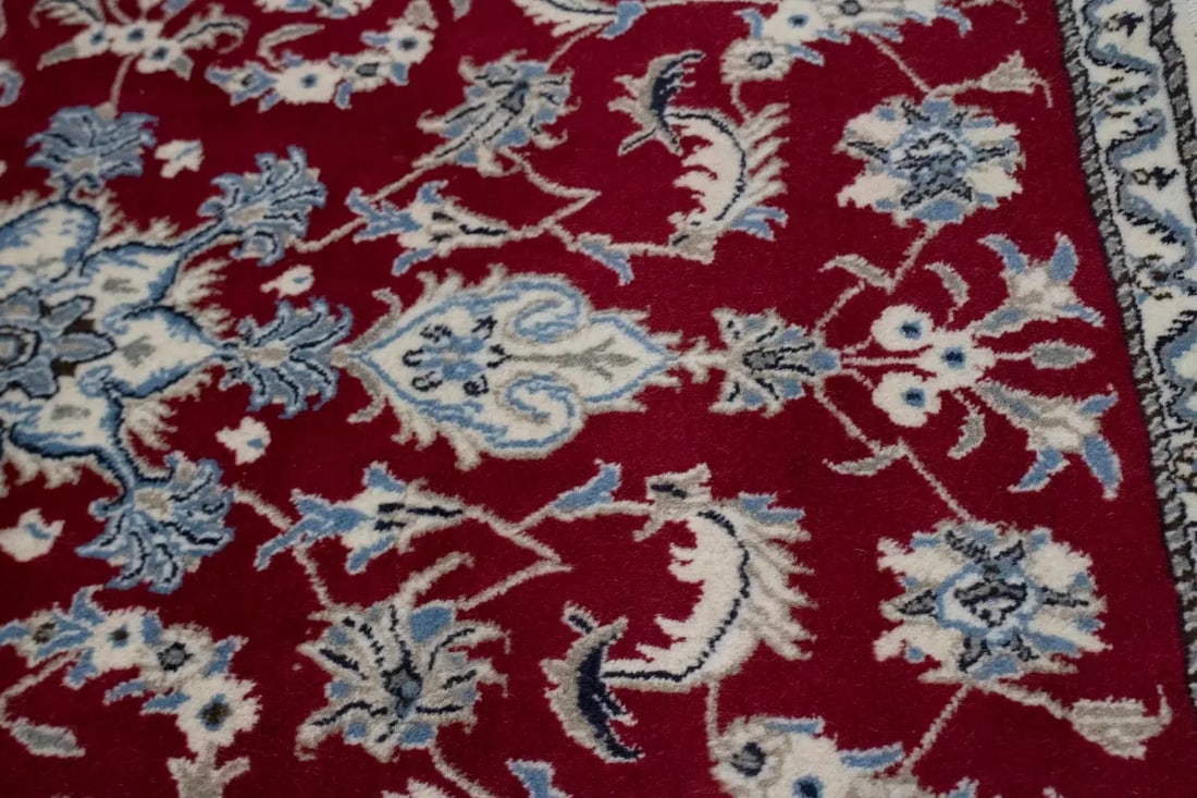 Red Classic 3X5 Nain Kashmar Persian Rug - 7