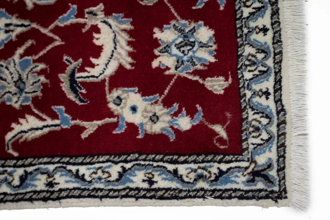 Red Classic 3X5 Nain Kashmar Persian Rug - 8