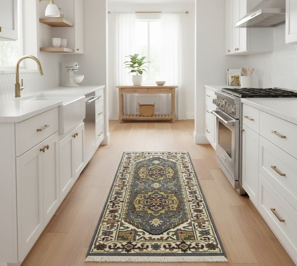 Gray Floral 3X6 Heriz Serapi Oriental Rug - 2