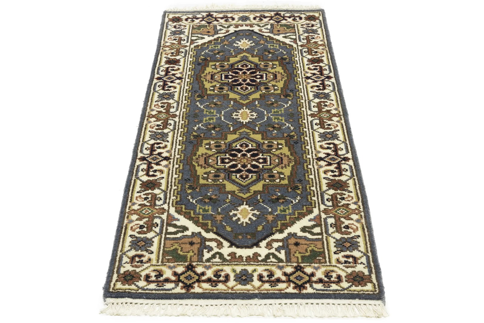 Gray Floral 3X6 Heriz Serapi Oriental Rug - 3
