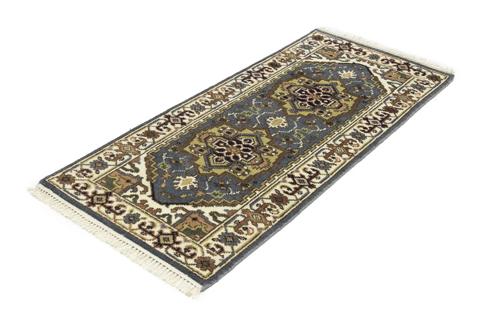Gray Floral 3X6 Heriz Serapi Oriental Rug - 4