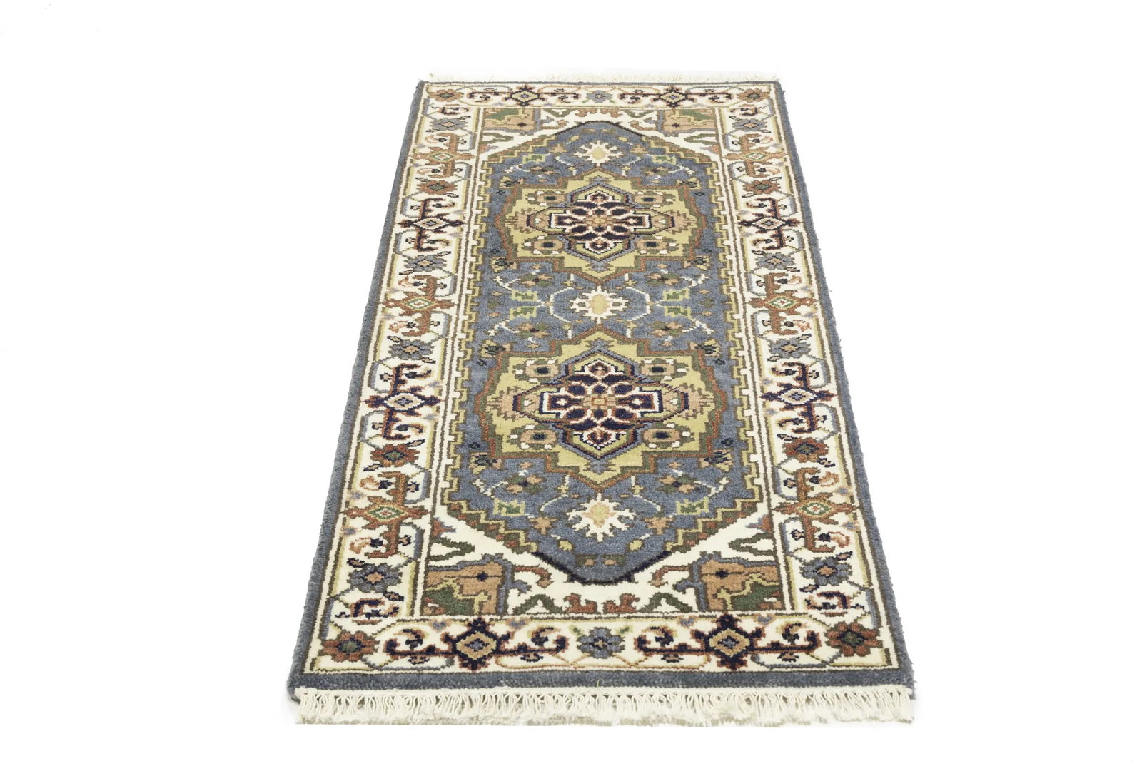 Gray Floral 3X6 Heriz Serapi Oriental Rug - 5