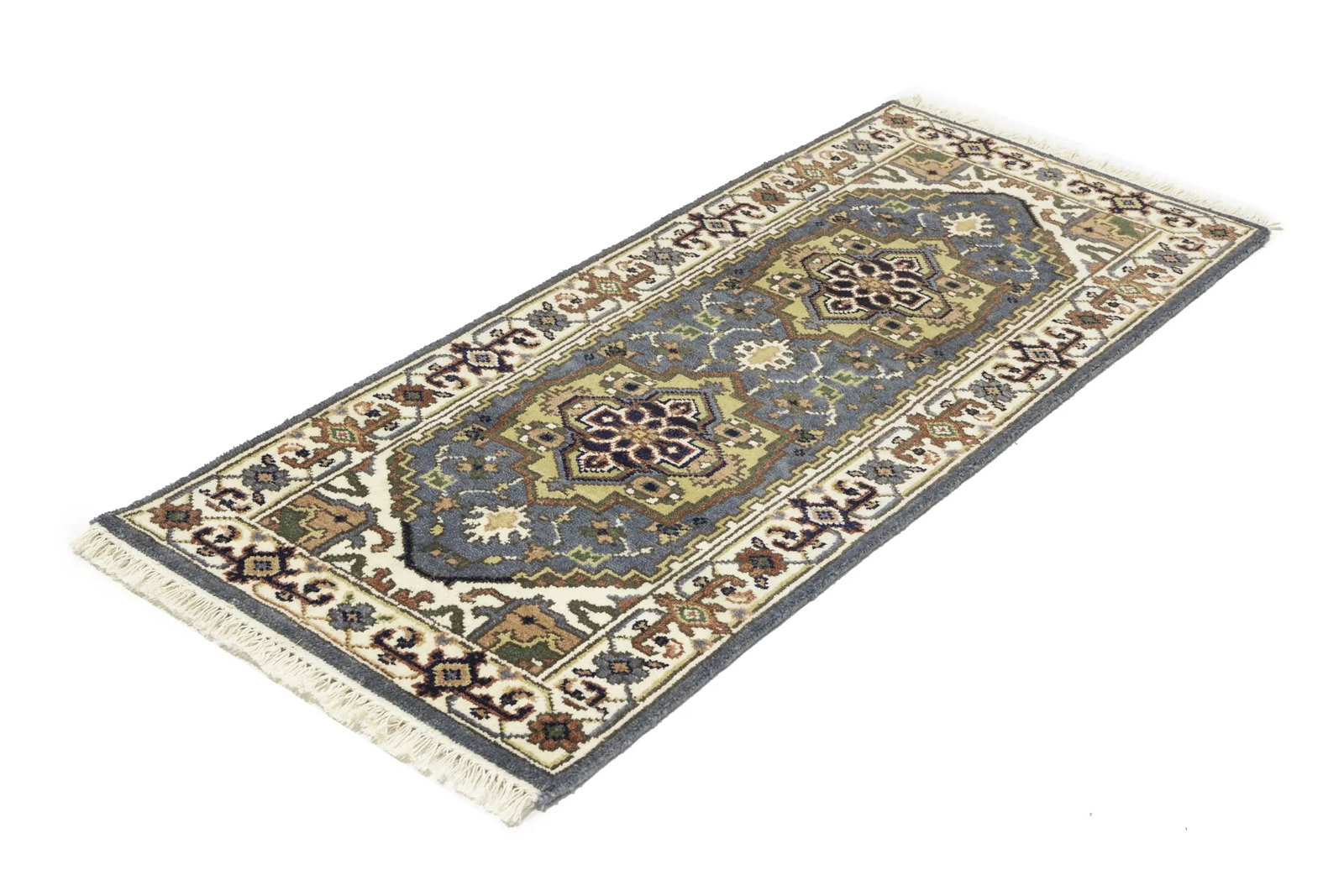 Gray Floral 3X6 Heriz Serapi Oriental Rug - 6