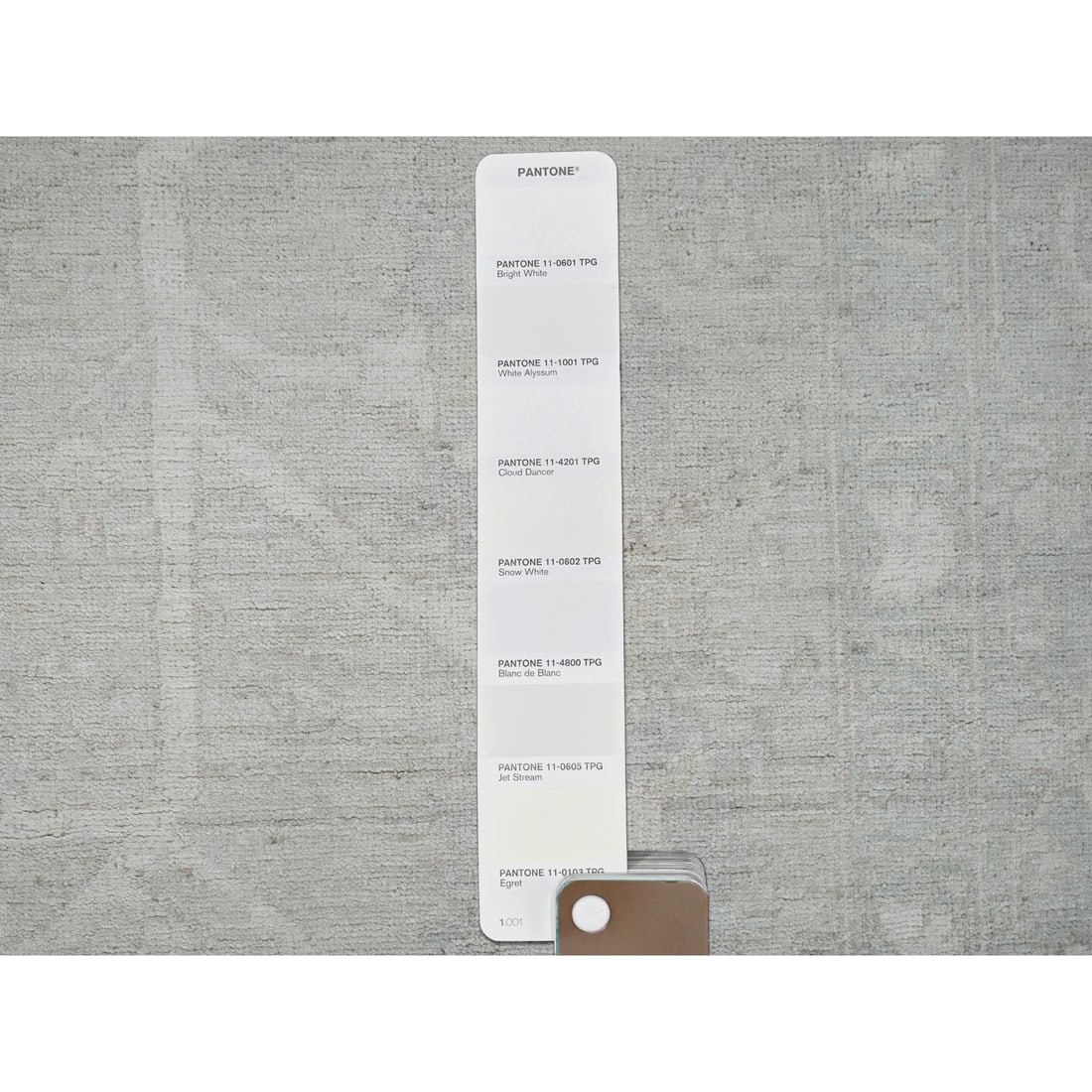 Oyster White Washed Out Peshawar Hand Knotted Pure Wool Oriental Rug - 7