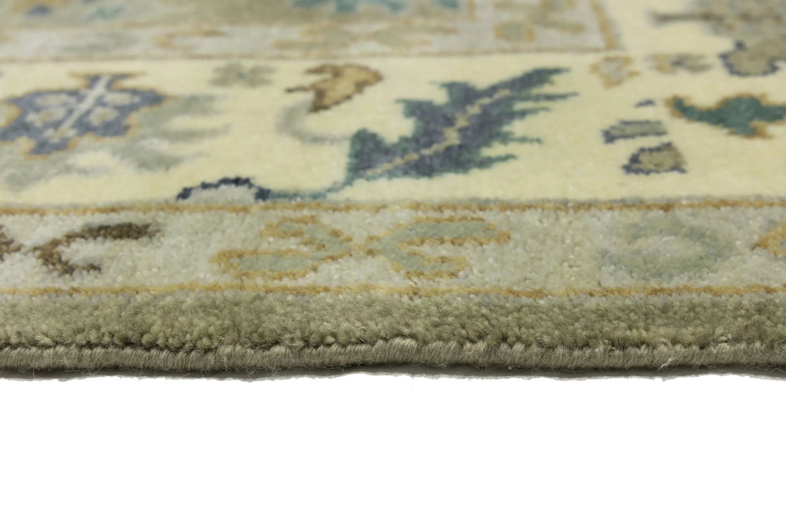 Khaki Floral 8X10 Oushak Chobi Oriental Rug - 16
