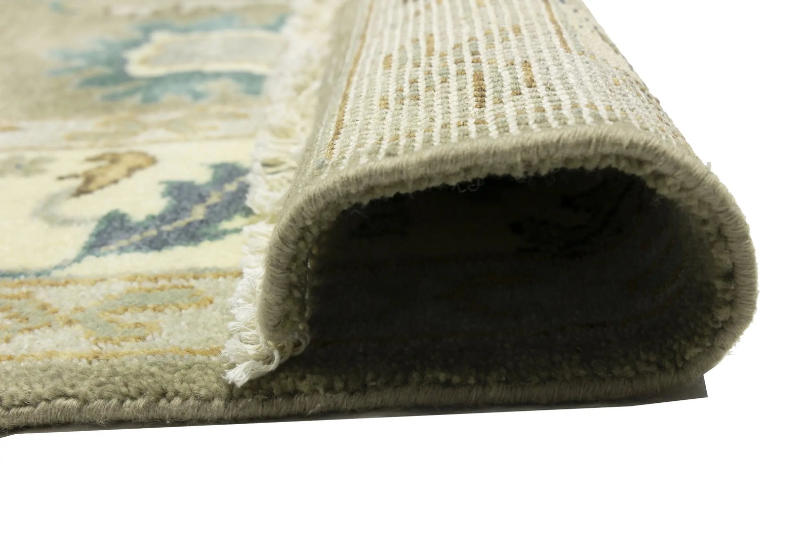 Khaki Floral 8X10 Oushak Chobi Oriental Rug - 17