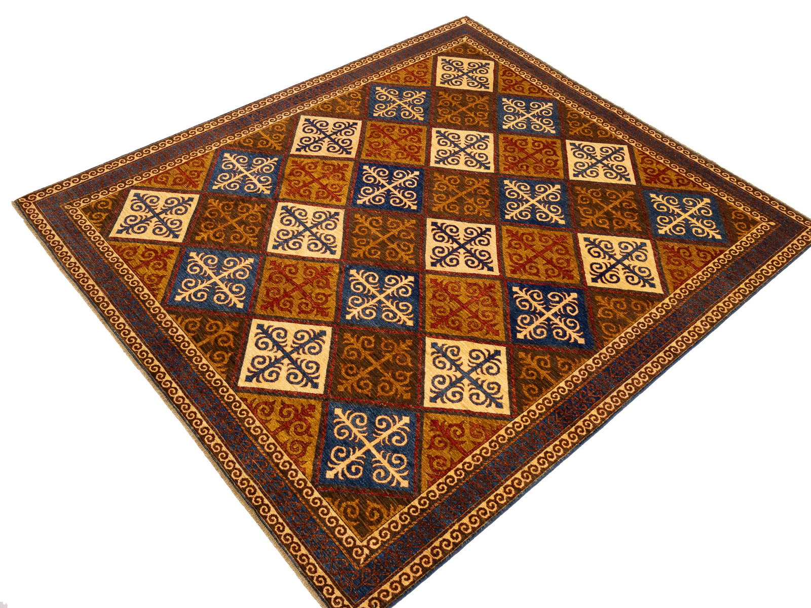 Multicolored Geometric Tribal 8'5X9'8 Afghan Yalameh Oriental Rug - 3