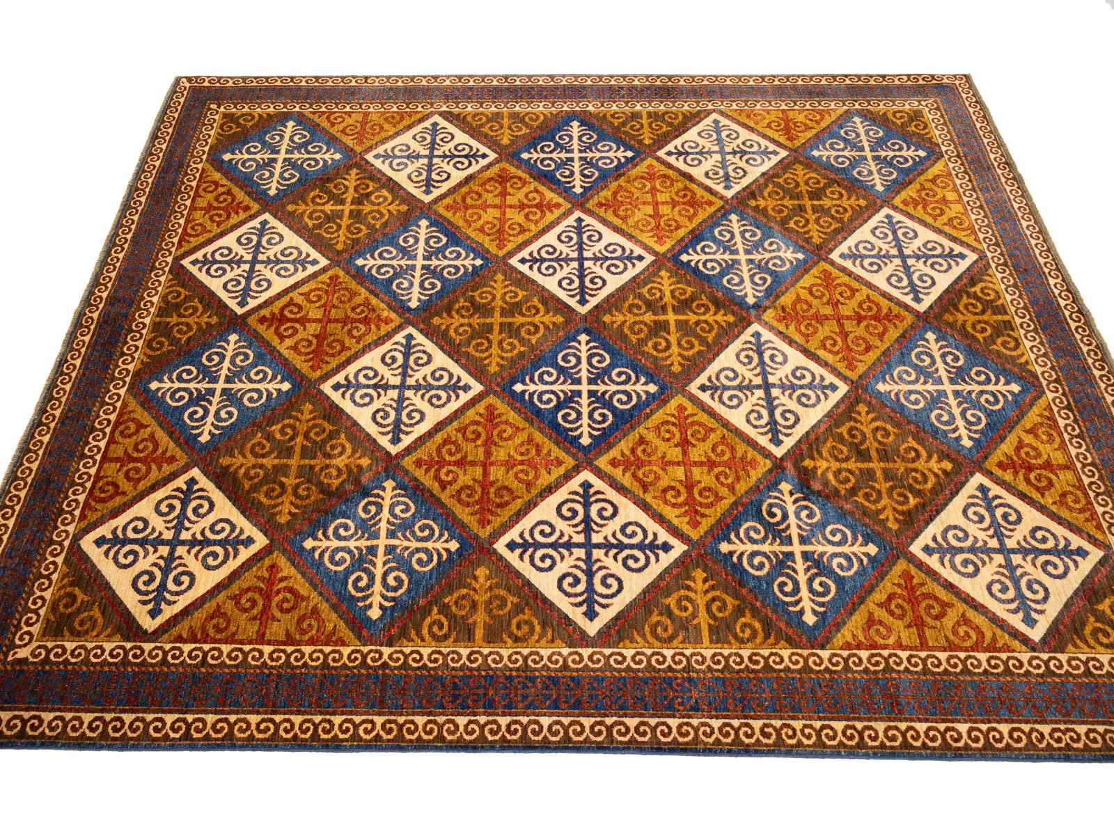 Multicolored Geometric Tribal 8'5X9'8 Afghan Yalameh Oriental Rug - 4