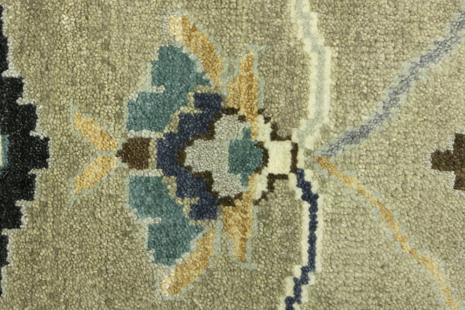 Khaki Floral 8X10 Oushak Chobi Oriental Rug - 9