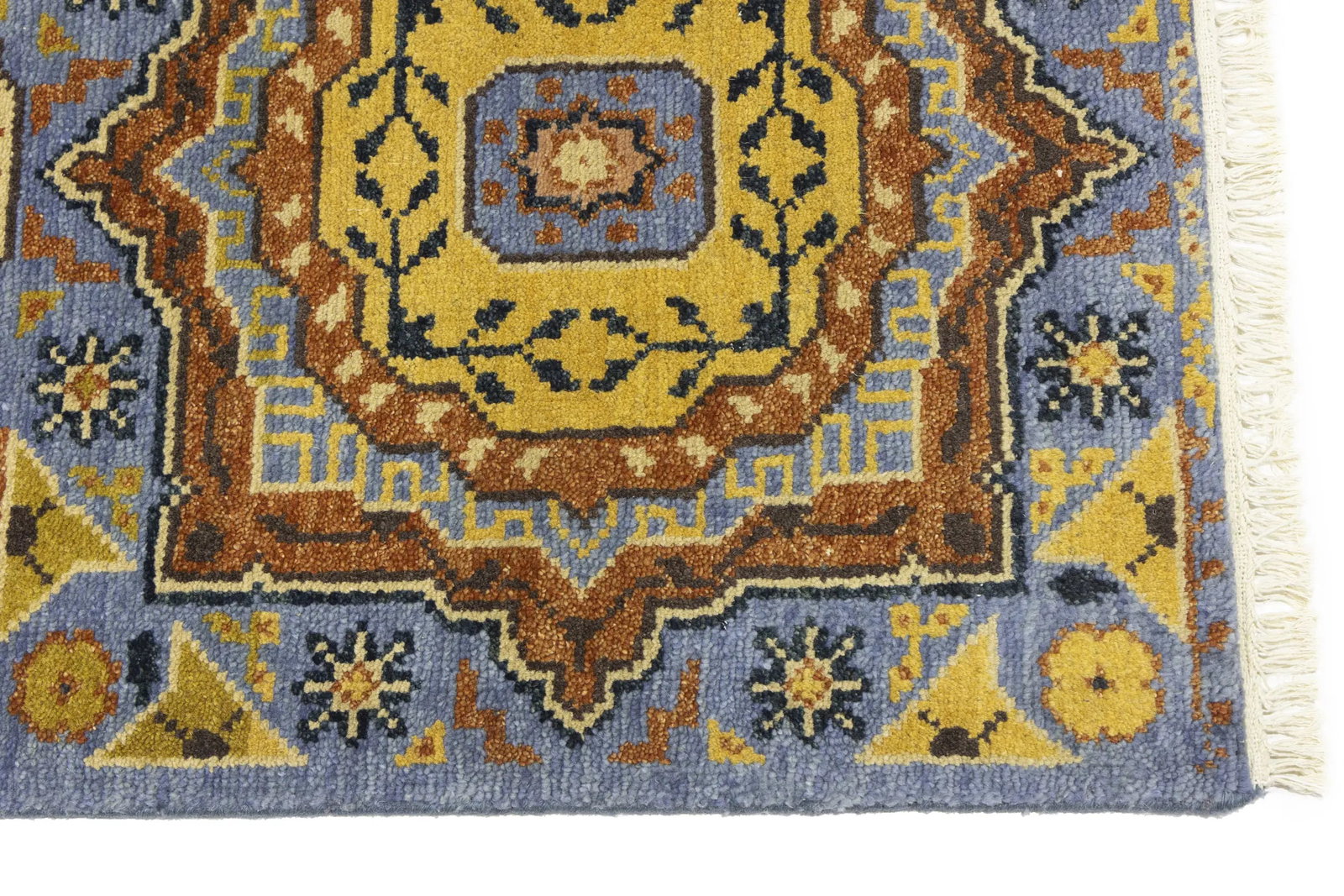 Blue Floral 2'7X10'3 Heriz Serapi Oriental Runner Rug - 11