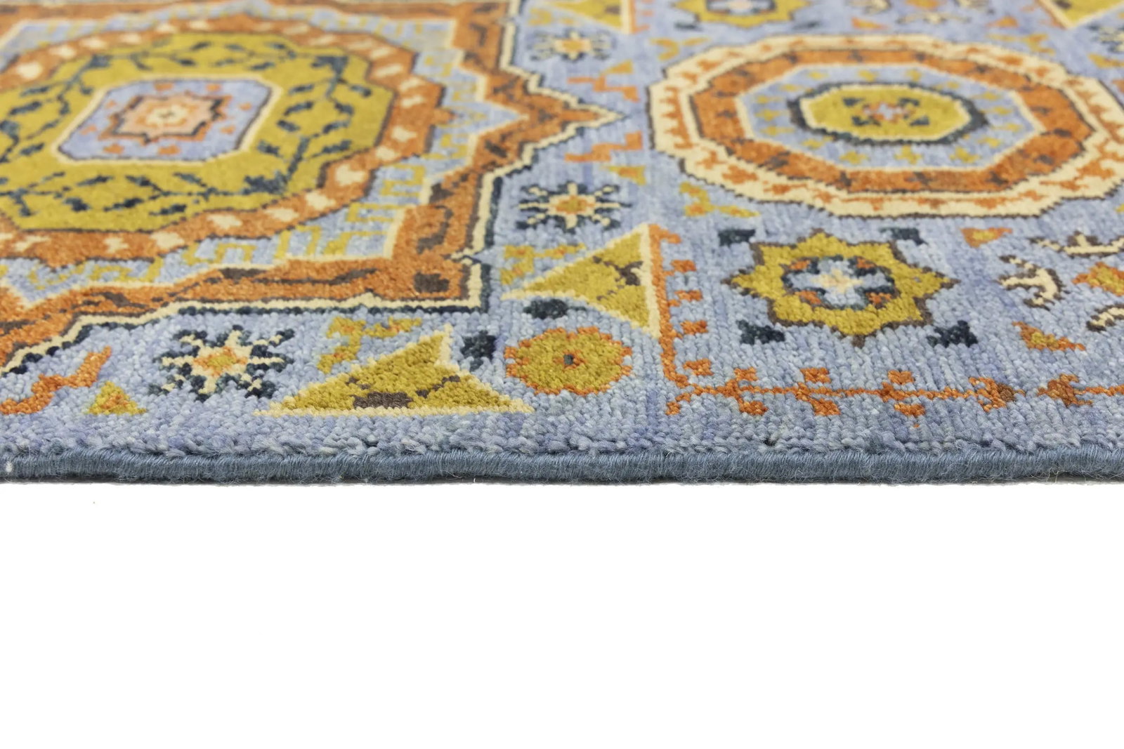 Blue Floral 2'7X10'3 Heriz Serapi Oriental Runner Rug - 12