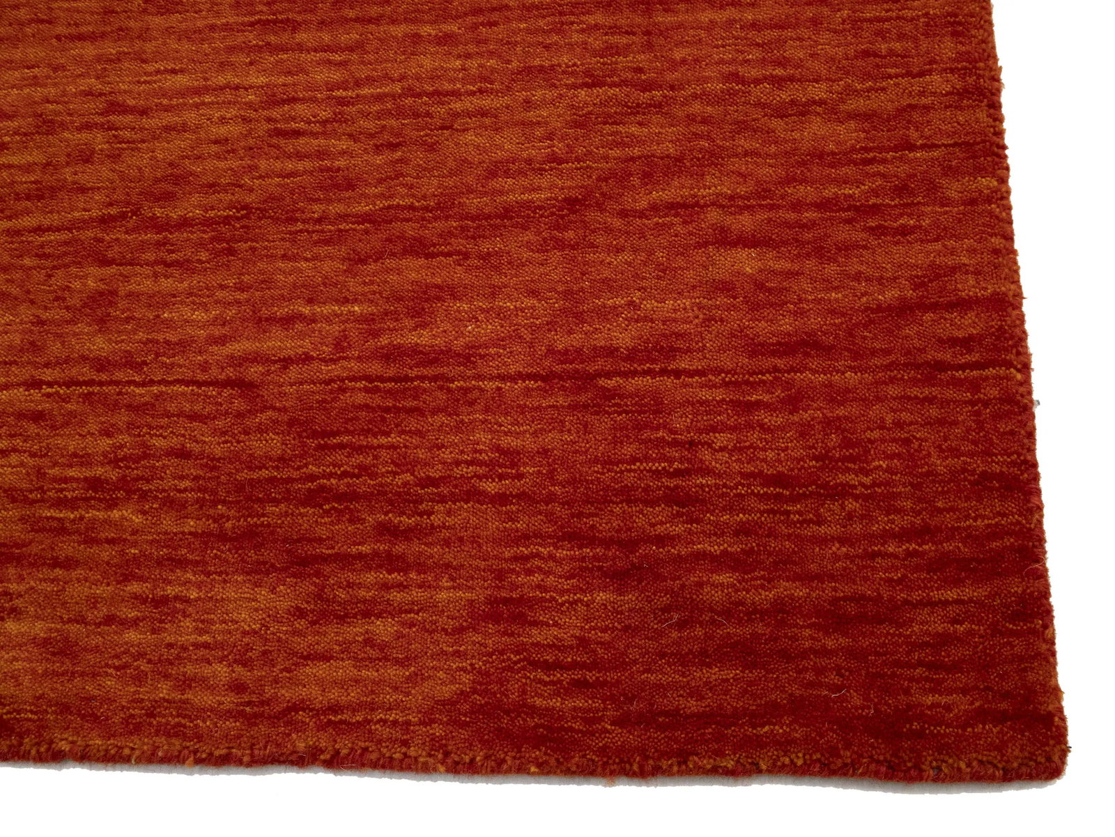 Orange Red Modern Solid 3X12 Gabbeh Oriental Runner Rug - 11